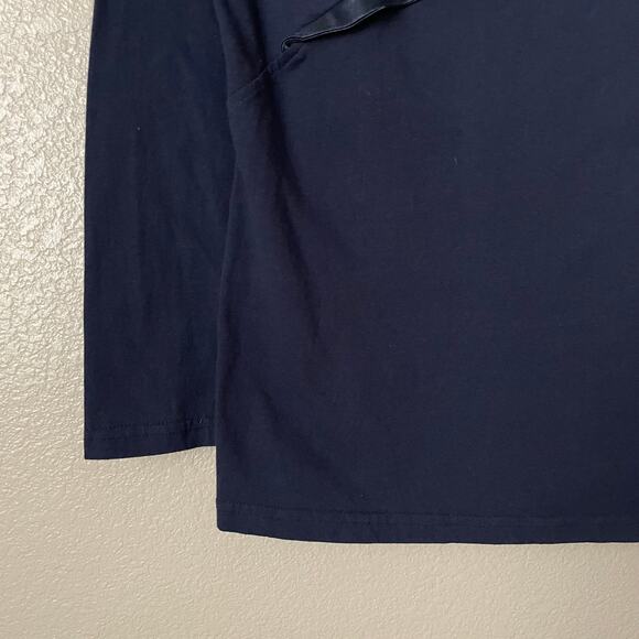 Temperley London Top Womens Small Blue Satin Collar Knit Blouse Quiet Luxury - Picture 5 of 12